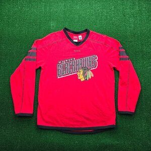 Chicago Blackhawks Jersey Reebok Face‎ Off Collection Mens Medium Red NHL Hockey